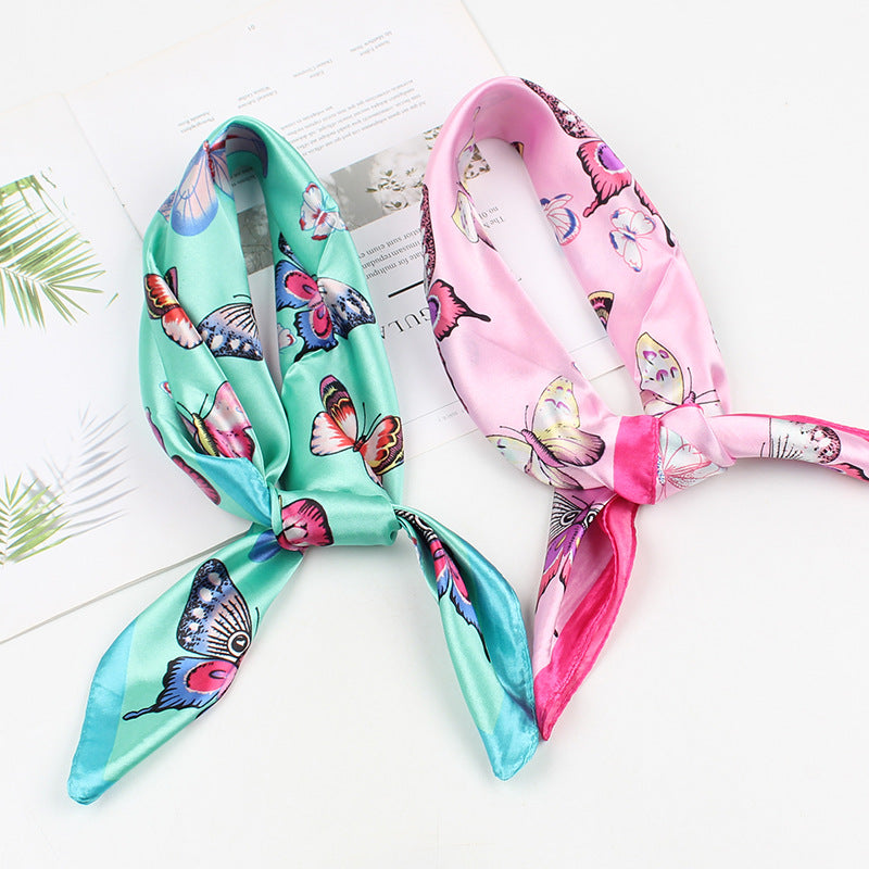Foulard papillon rose