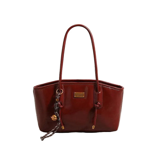 Tote bag rouge mariage avec pendentif