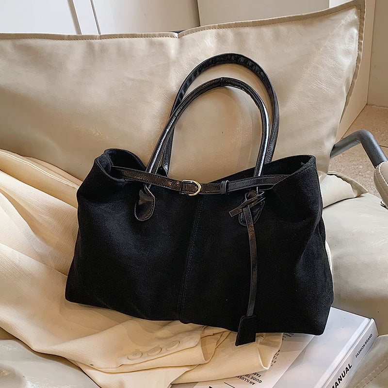 Tote daim marron velouté