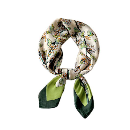 Foulard soie 70cm bordure noire