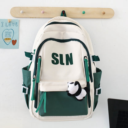 Cartable panda rouge vue face