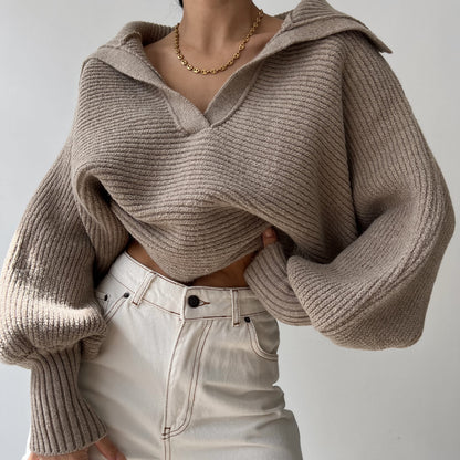 Pull col revers sans manches gris Joséphine Vogalia Paris