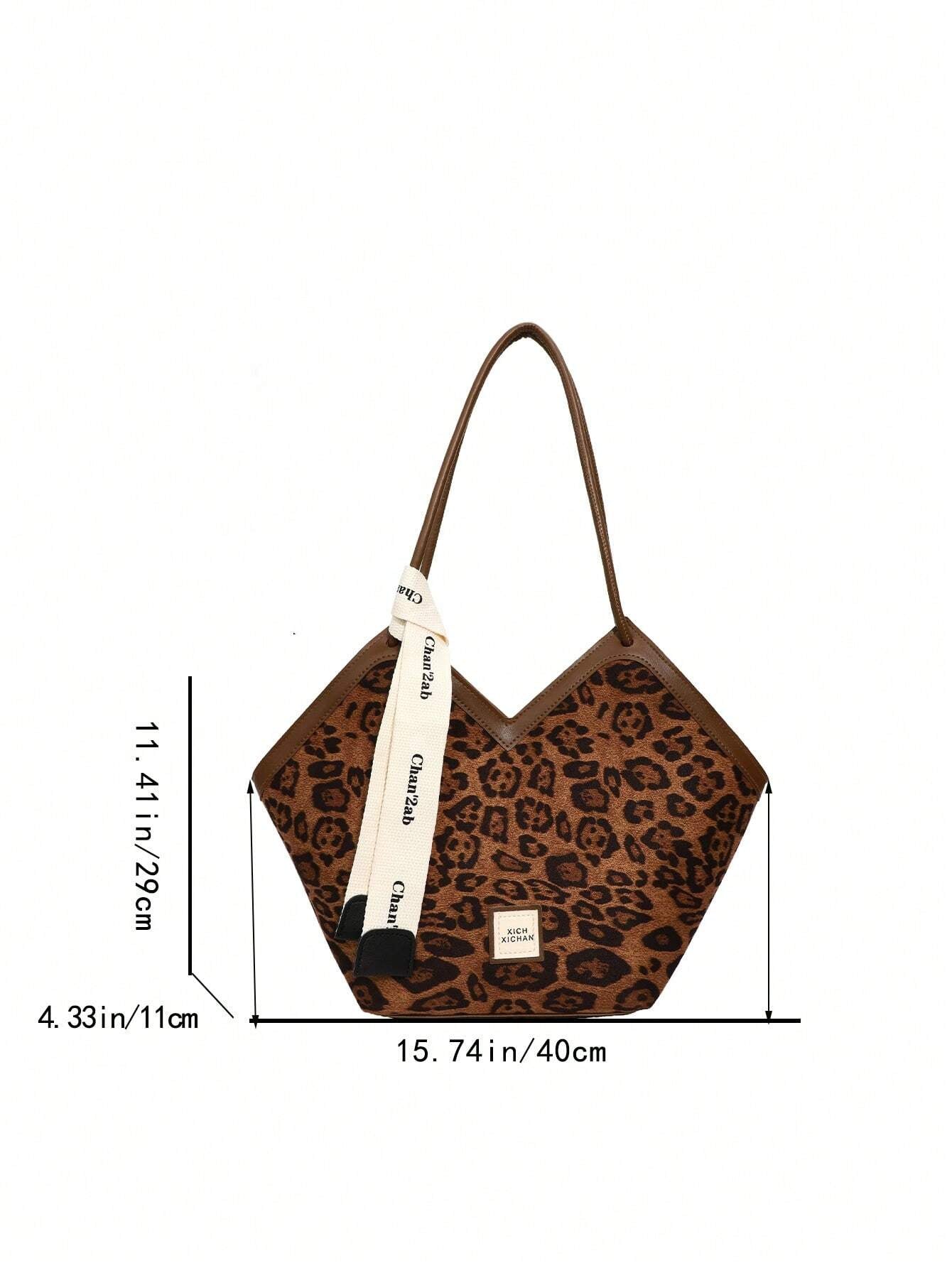 Elegant Retro Women'S Tote Bag, Versatile Casual Large Capacity Handbag with Scarf