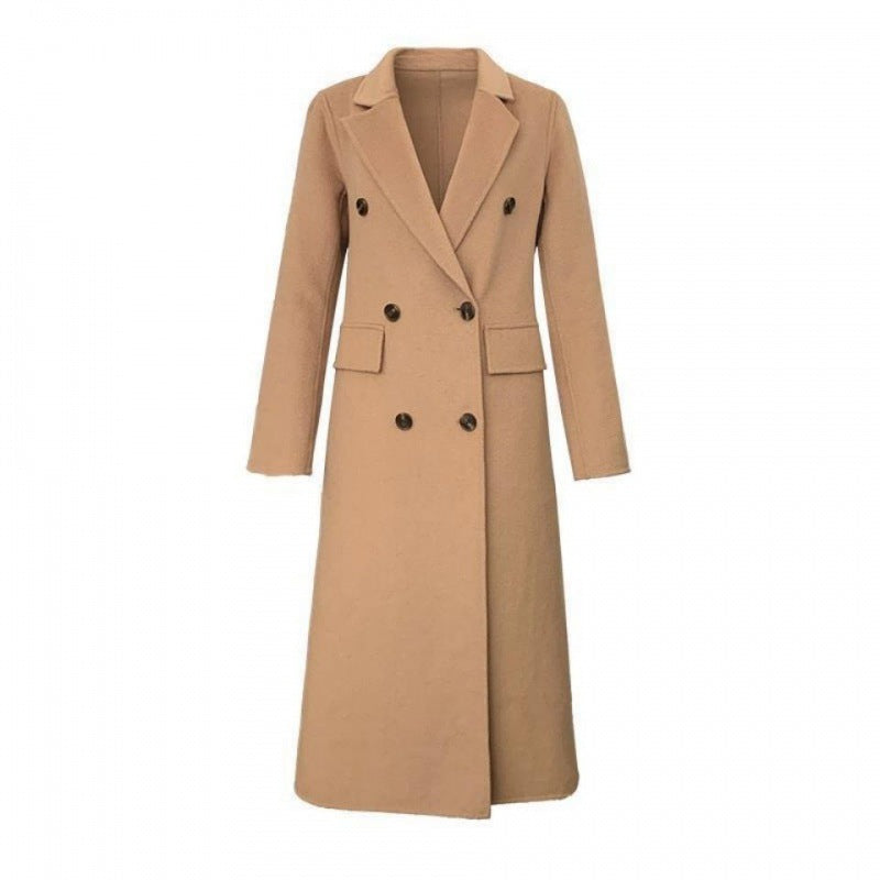 Vue dos manteau laine femme noir coupe loose fit longueur mi-longue
