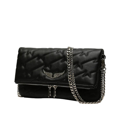Sac à épaule femme grande capacité noir chaîne