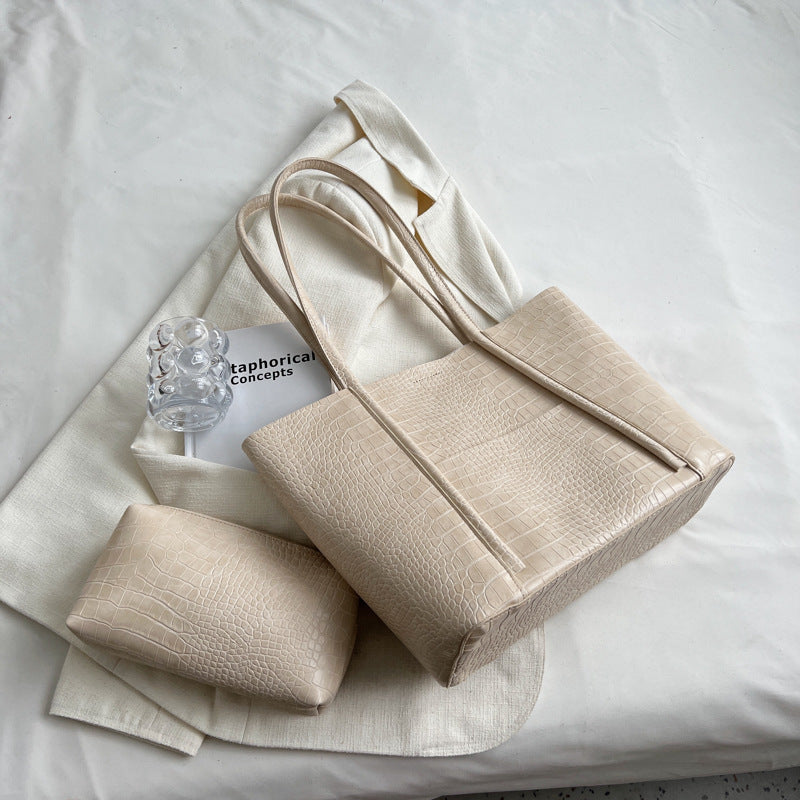 Grand Sac Tote Femme Cuir PU Gaufré