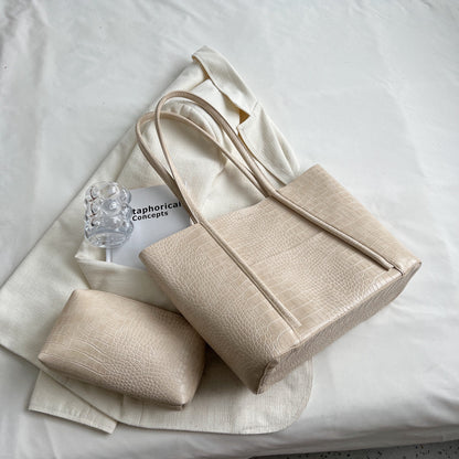 Grand Sac Tote Femme Cuir PU Gaufré