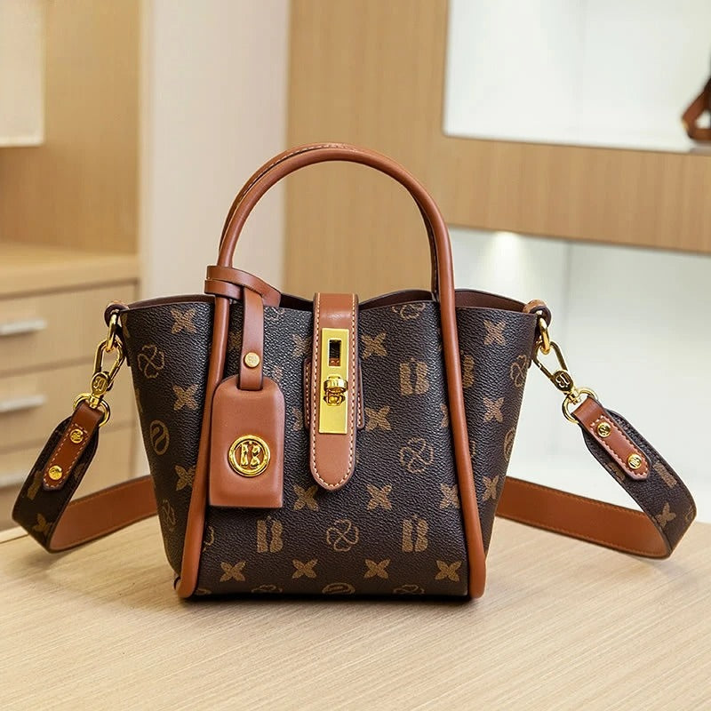 Sac seau femme bicolore vue profil