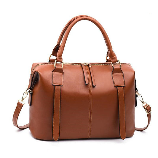 Sac à main cuir véritable vintage femme grand format épaule casual chic intemporel