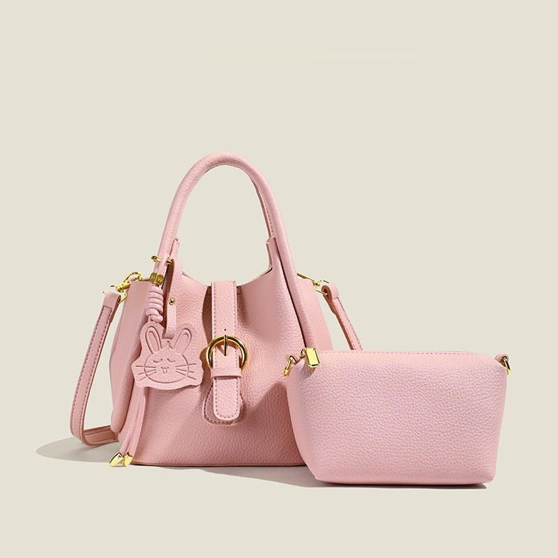 Mini sac seau chat rose