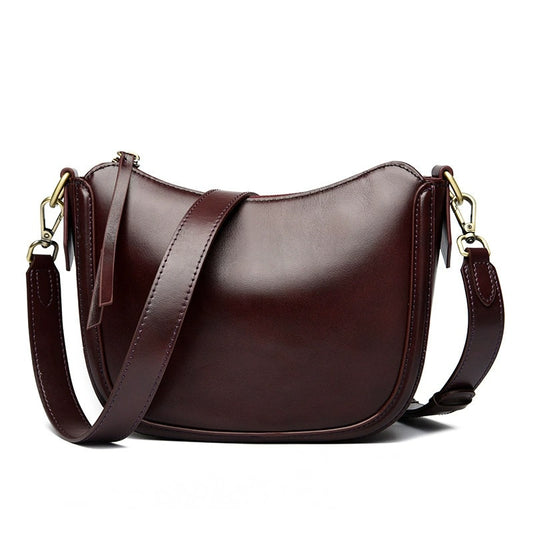 Sac demi-lune cuir vachette noir