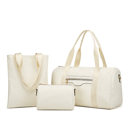 Fermetures éclair solides sac voyage business PU, zip principal et poches secondaires, finition soignée

