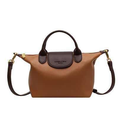 Sac à épaule casual PU beige bicolore