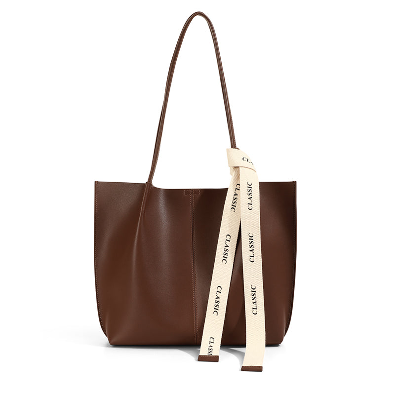 Tote cuir premium café