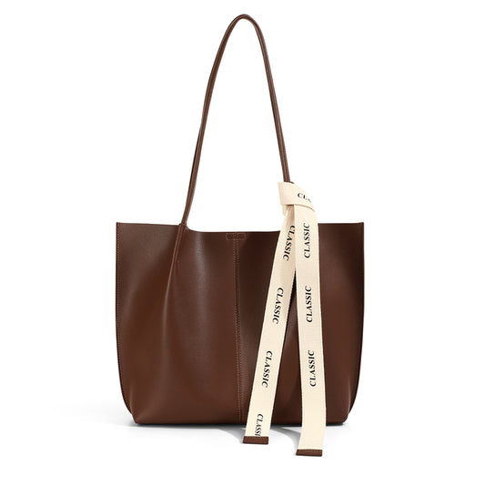 Tote cuir premium café