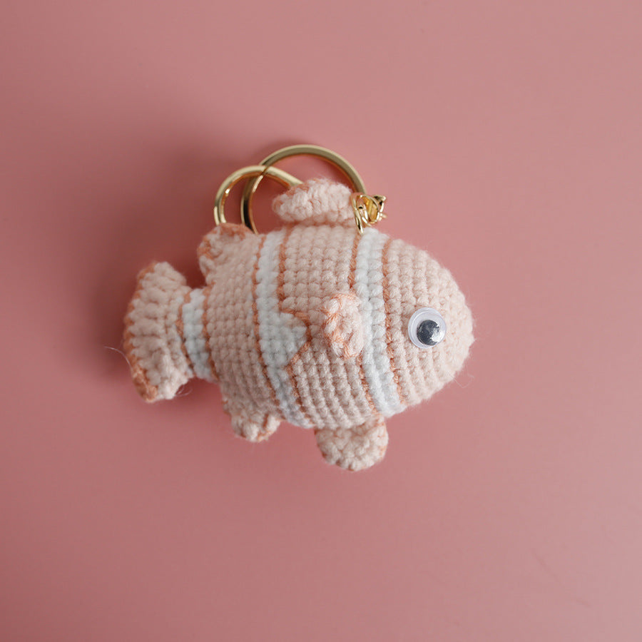 Porte-clés poisson crocheté vue face