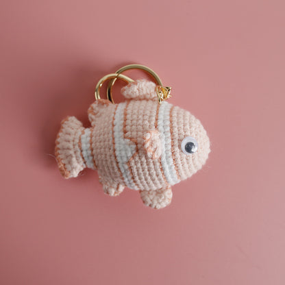 Porte-clés poisson crocheté vue face