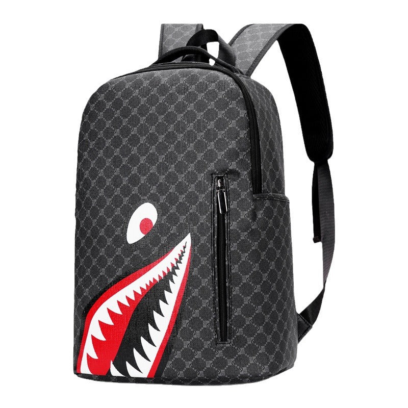 Intérieur sac dos Shark homme ouvert, doublure polyester, compartiments rangement grande capacité

