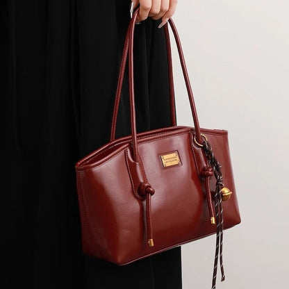 Tote bag PU rouge sans pendentif