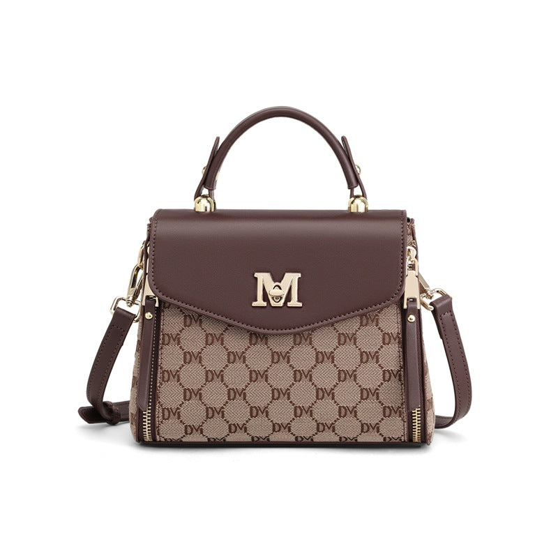 Sac bandoulière tissu cuir marron bureau