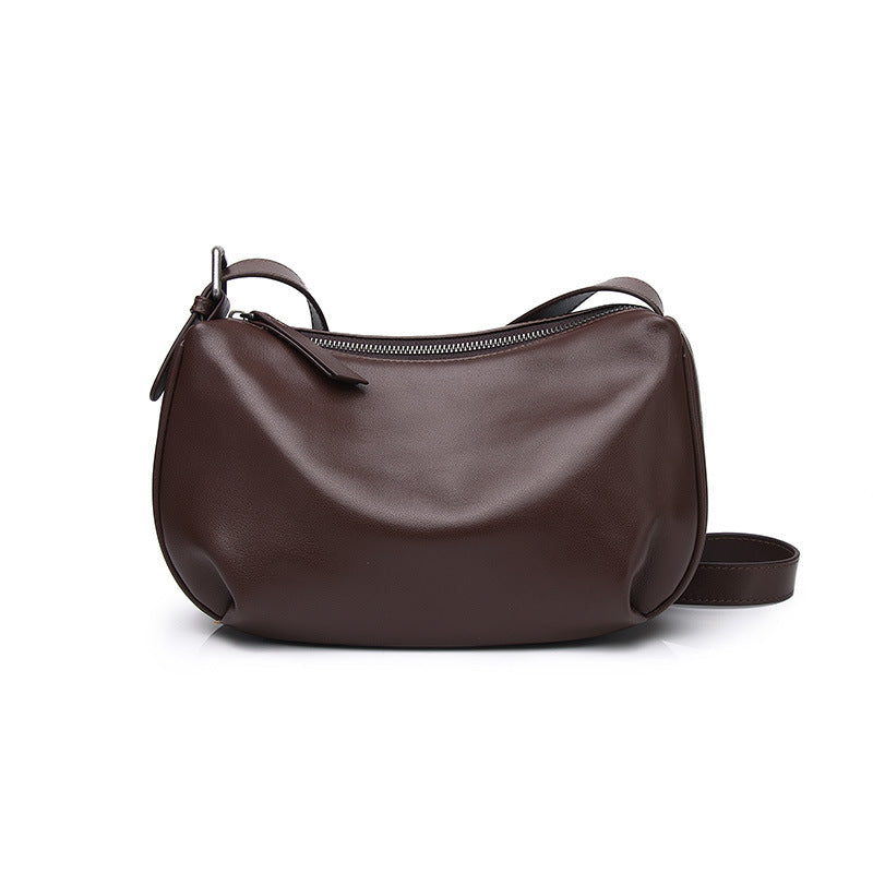 Sac à épaule grande capacité cuir noir dumpling