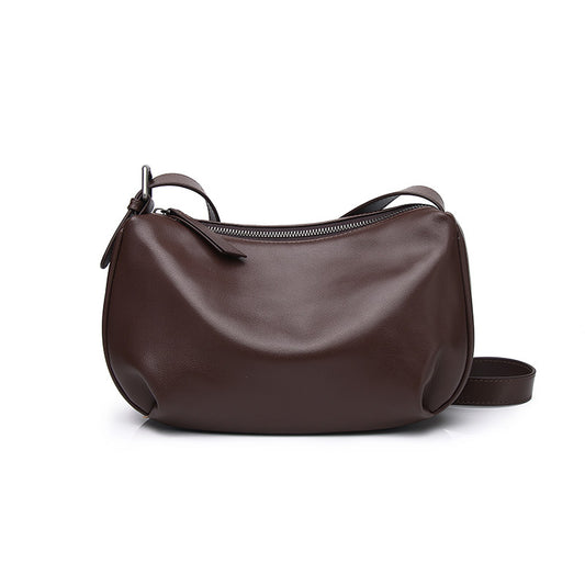 Sac à épaule grande capacité cuir noir dumpling