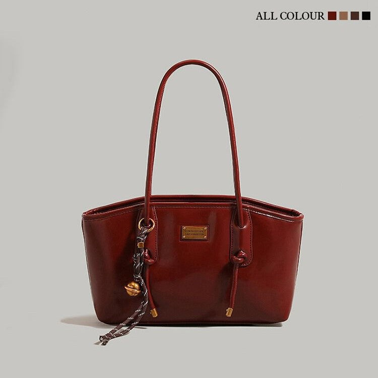 Tote bag rouge mariage vue profil