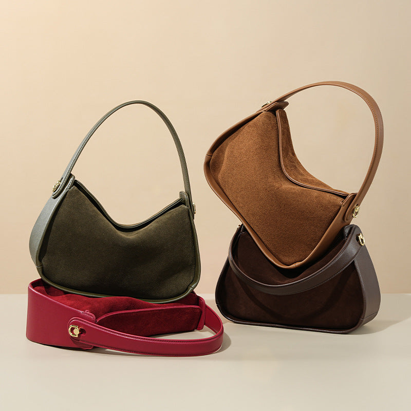 Sac crossbody suède vert armée