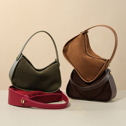 Sac crossbody suède vert armée
