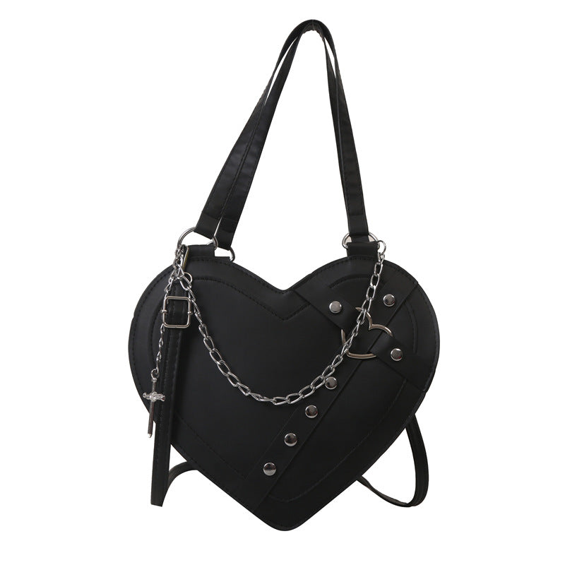 Mini sac cœur noir style coréen cute