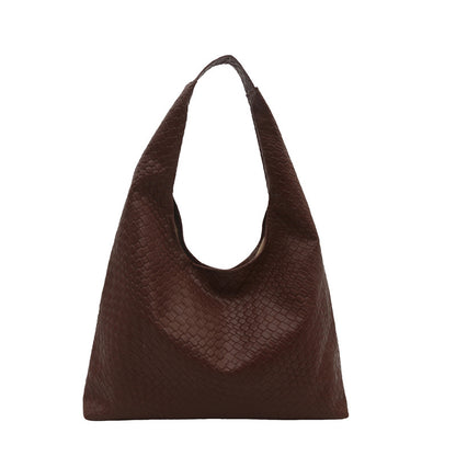 Sac seau PU kaki tressé