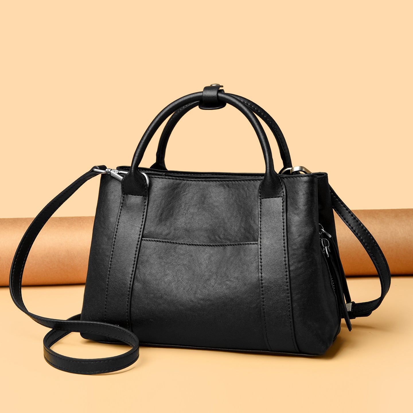 Sac crossbody nylon marron clair