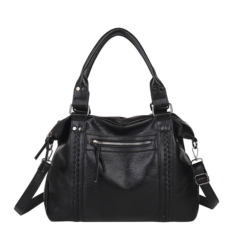 Sac crossbody rétro noir 38x12x25