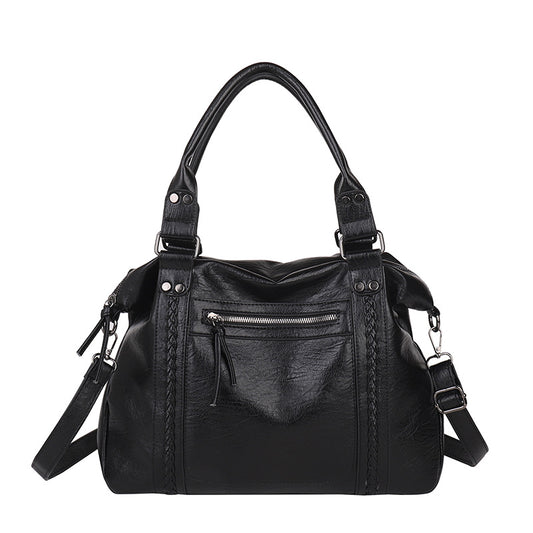 Sac crossbody rétro noir 38x12x25