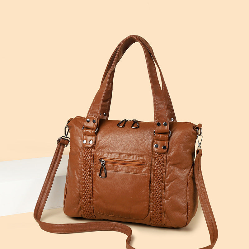 Sac Messager Rétro Femme Bandoulière Style Moto en PU