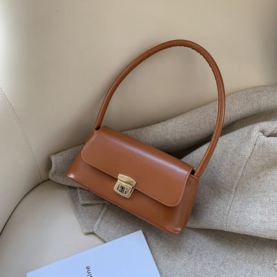 Sacoche rétro PU marron foncé