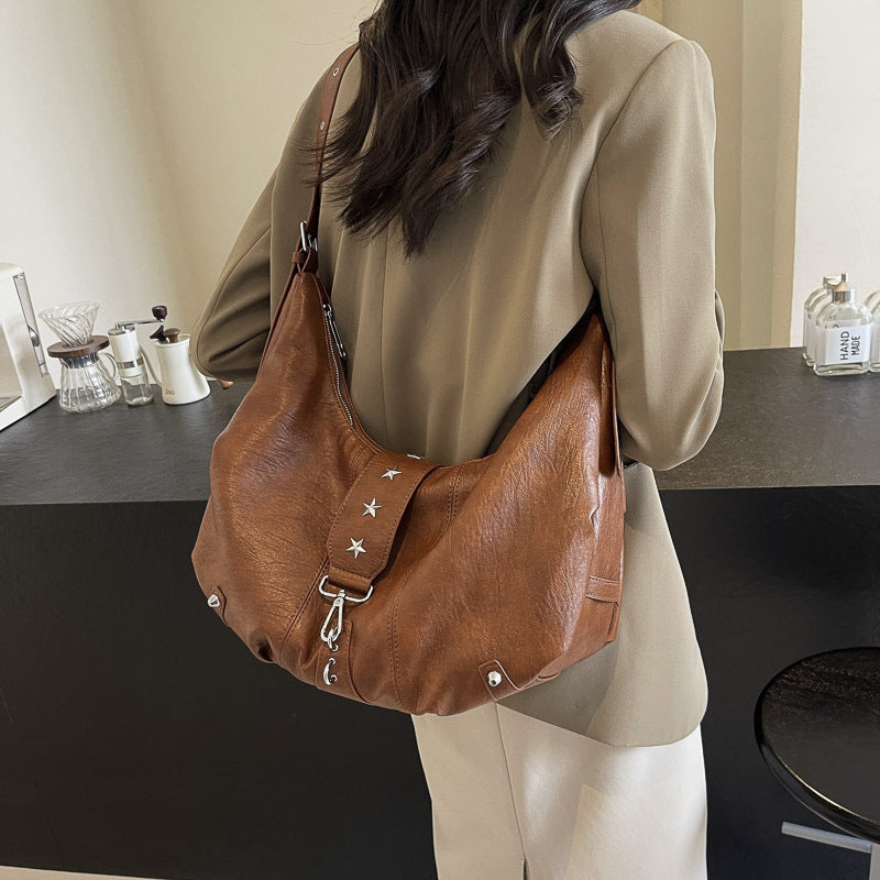 Sac à bandoulière rétro décontracté – Style tendance en cuir PU