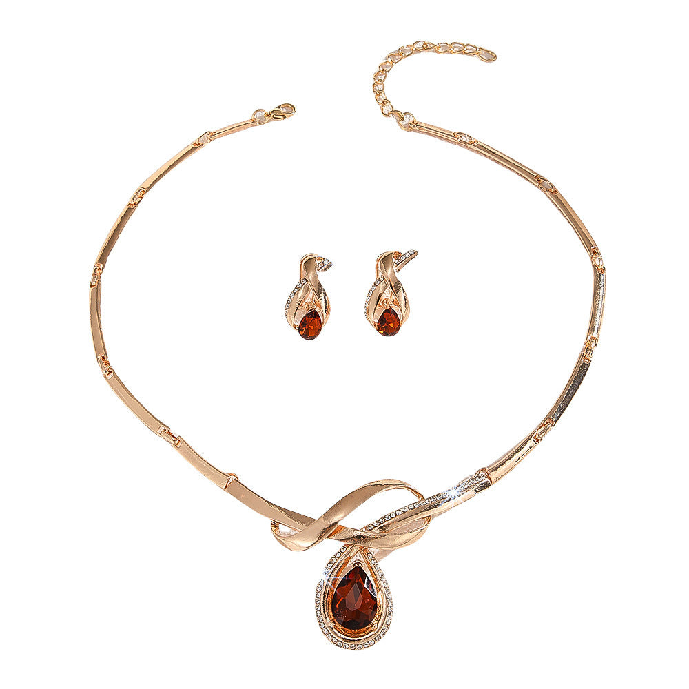 Parure Bijoux Femme Collier Boucles d'Oreilles