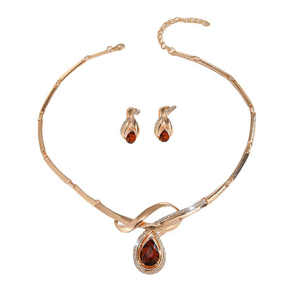 Parure Bijoux Femme Collier Boucles d'Oreilles