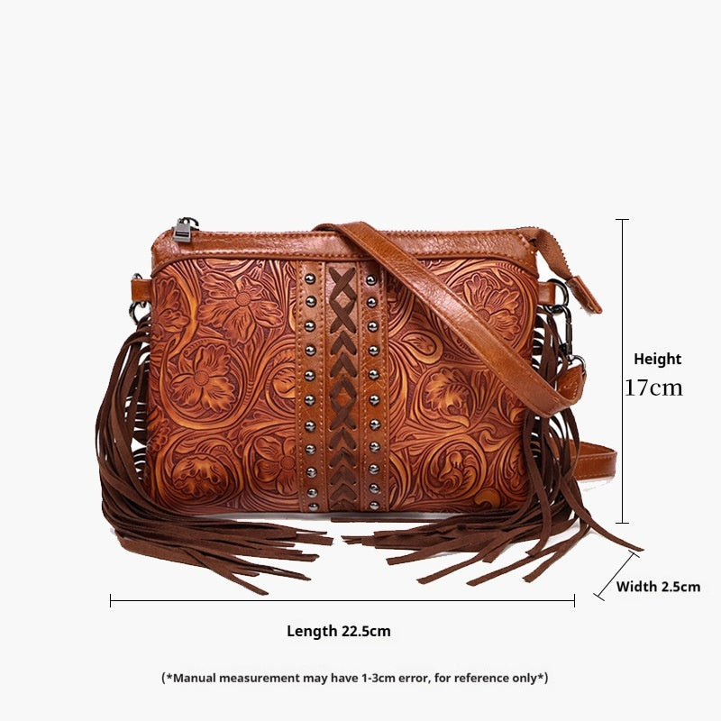 Sac bohémien chocolat imprimé