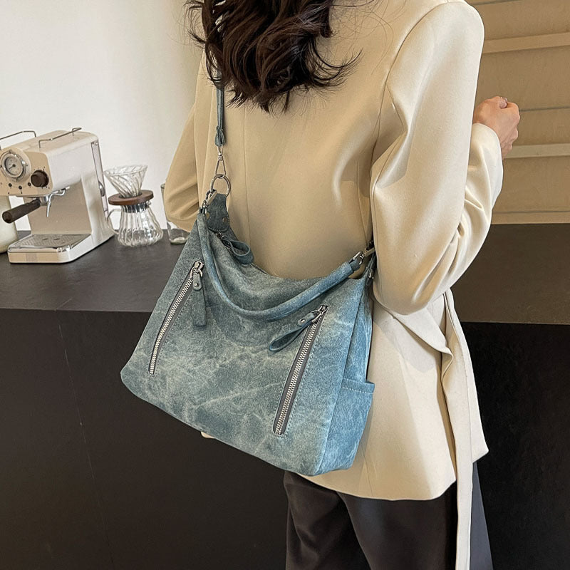 Large Capacity Women's Shoulder Bag - Simple Fashion, Durable PU