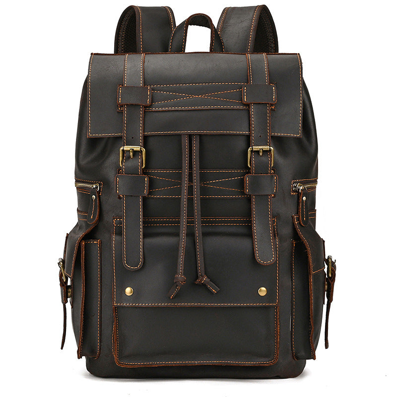 Sac à dos cuir vintage coloris café