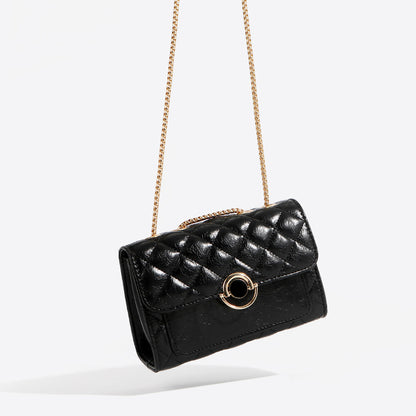 Sac bandoulière chaîne noir vue face