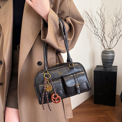 Sac à main PU couture apparente détail