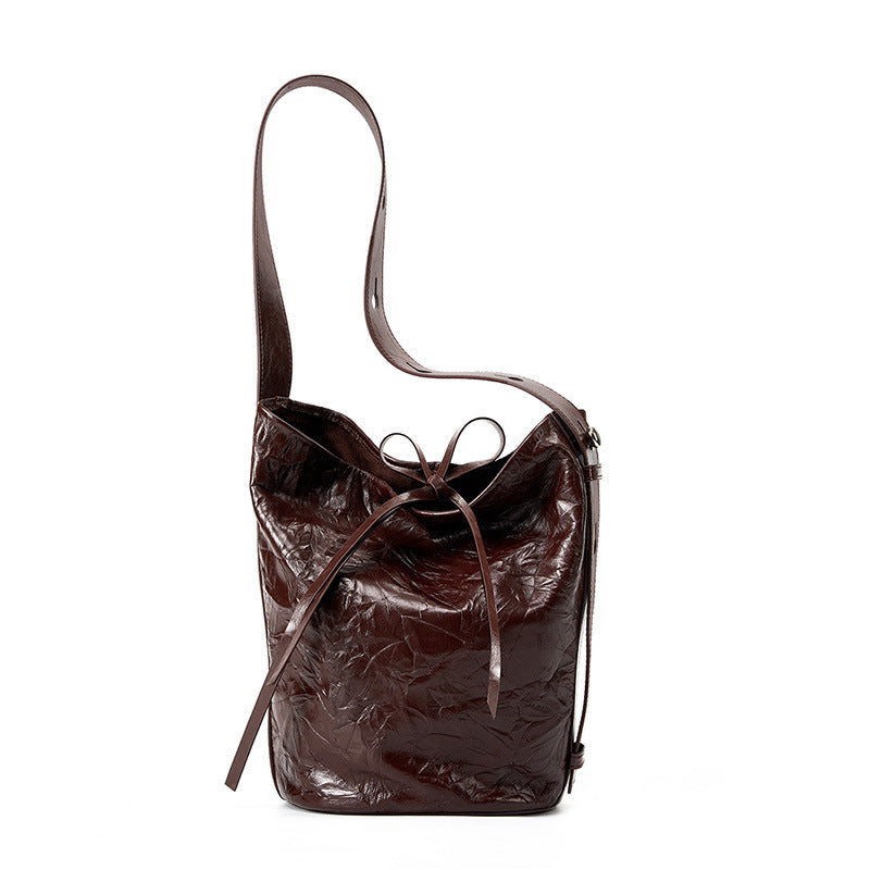 Sac seau tote crossbody noir motif grip