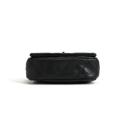 Mini sac PU noir détail chaîne