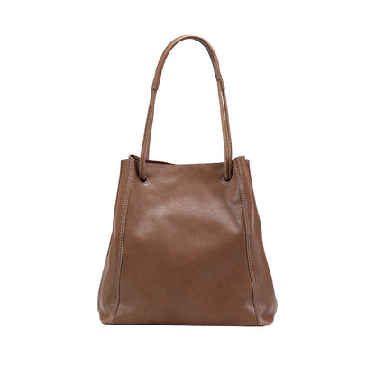 Sac seau cuir caramel