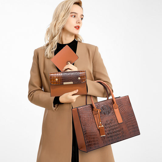 VOGALIA Women's Handbag 3 Pcs - Clutch + Shoulder Strap + Shoulder Bag