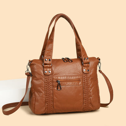 Sac Messager Rétro Femme Bandoulière Style Moto en PU