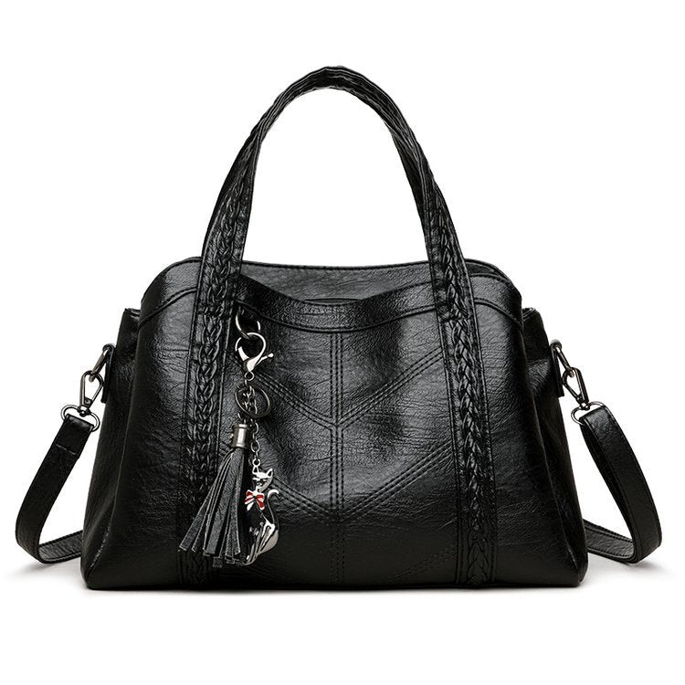 Sac grande capacité bordeaux glands Vanessa Vogalia Paris